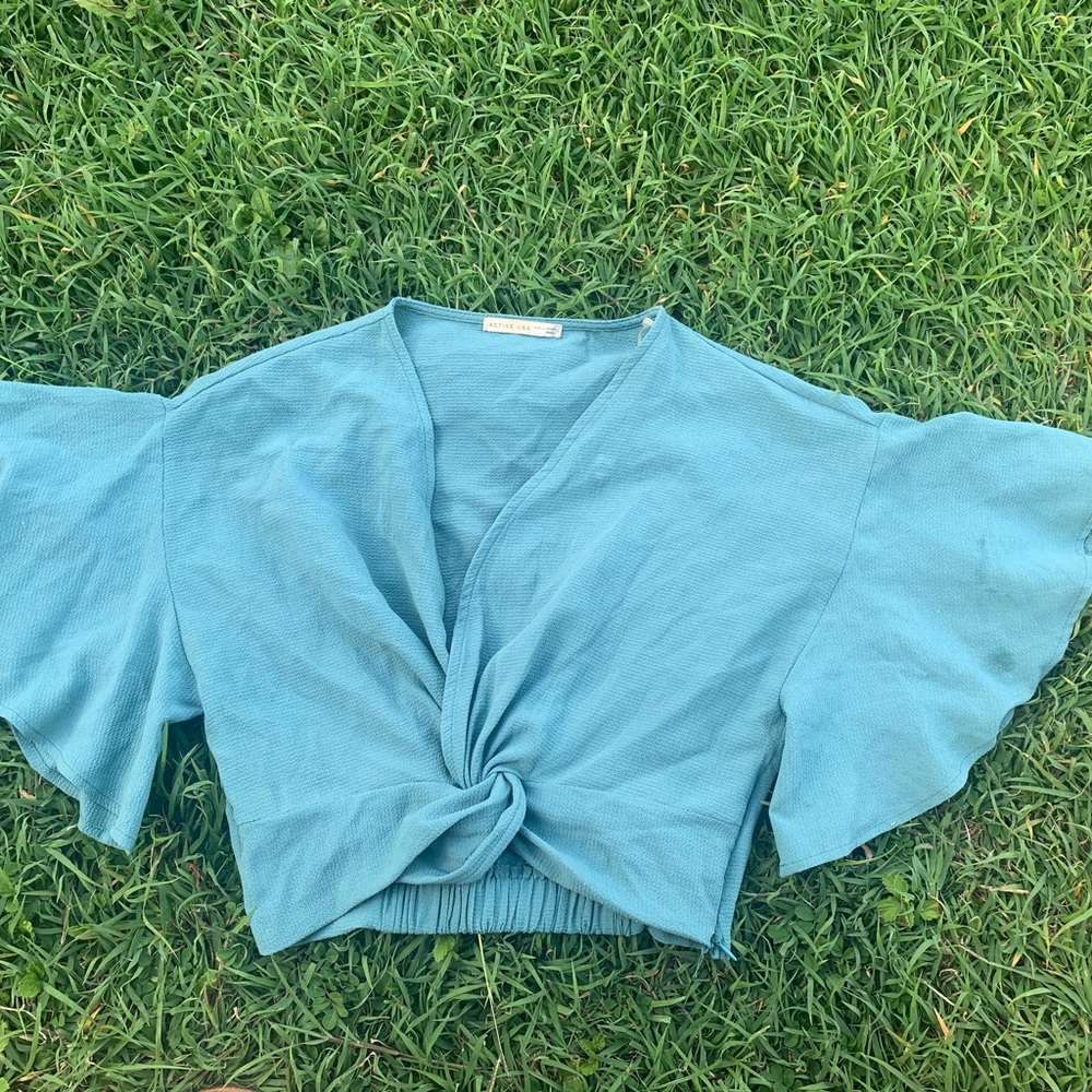 Blue crop top